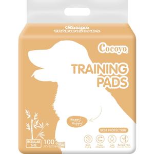 COCOYO Earth Friendly Bamboo Training Pads | Eco Friendly Puppy Pads for All Dogs | 100 Super Absorbent Puppy Training Pads, Deodorizing Dog Training Pads for Pets 22"x22"
