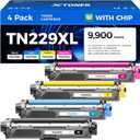 TN229XL Toner Cartridge Set 4-Pack Replacement for Brother TN-229XL TN229 XL MFC-L3720CDW MFC-L3780CDW HL-L3220CDW HL-L3280CDW HL-L3300CDW HL-L3295CDW L8245CDW MFC-L8395CDW L3765CDW Printer Ink Black