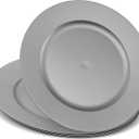 ELEGANT DISPOSABLES 13'' Party Chargers Large Plates & Platters Great for Elegant Party's Weddings Tableware Great for Serving dish Silver Pack of 12