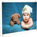 Kalami 8x10 Picture Frame Wall Mount Self Adhesive, Clear Acrylic No Drill Floating Frameless Poster Frame for Office Photo Canvas Document Gallery, Full Frame Size 10x11 (8 x 10 in)