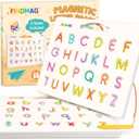 FINDMAG Magnetic Letter Board, Double Sided Alphabet Magnets Tracing Board for Toddlers, Uppercase & Lowercase ABC Boards for Learning Practice, Handwriting, Preschool Educational Gifts for Children (White)