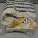 GIB Bathroom Rugs Mat 32" x 20", Extra Soft Absorbent Plush Fluffy Bath Rugs, Non-Slip Washable Bath Mats for Bathroom Floor Shower Home Decor Accessories, Blue & White Striped with Yellow Accents (1'8" x 2'8" (Rectangular))