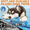 LEGEND SANDY Dog Toys for Aggressive Chewers, Large Dog Toys to Keep Them Busy, Interactive Squeaky Pet Toys, Tug of War, Crinkle Blue Shark