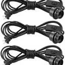 3Pack Plug in Hanging Light Kit, E26/E27 Vintage Hanging Lights with Plug in Cord, Retro Pendant Light Kit, 12FT Cord with On/Off Switch, Pendant Light Cord for Hanging Light(Black)