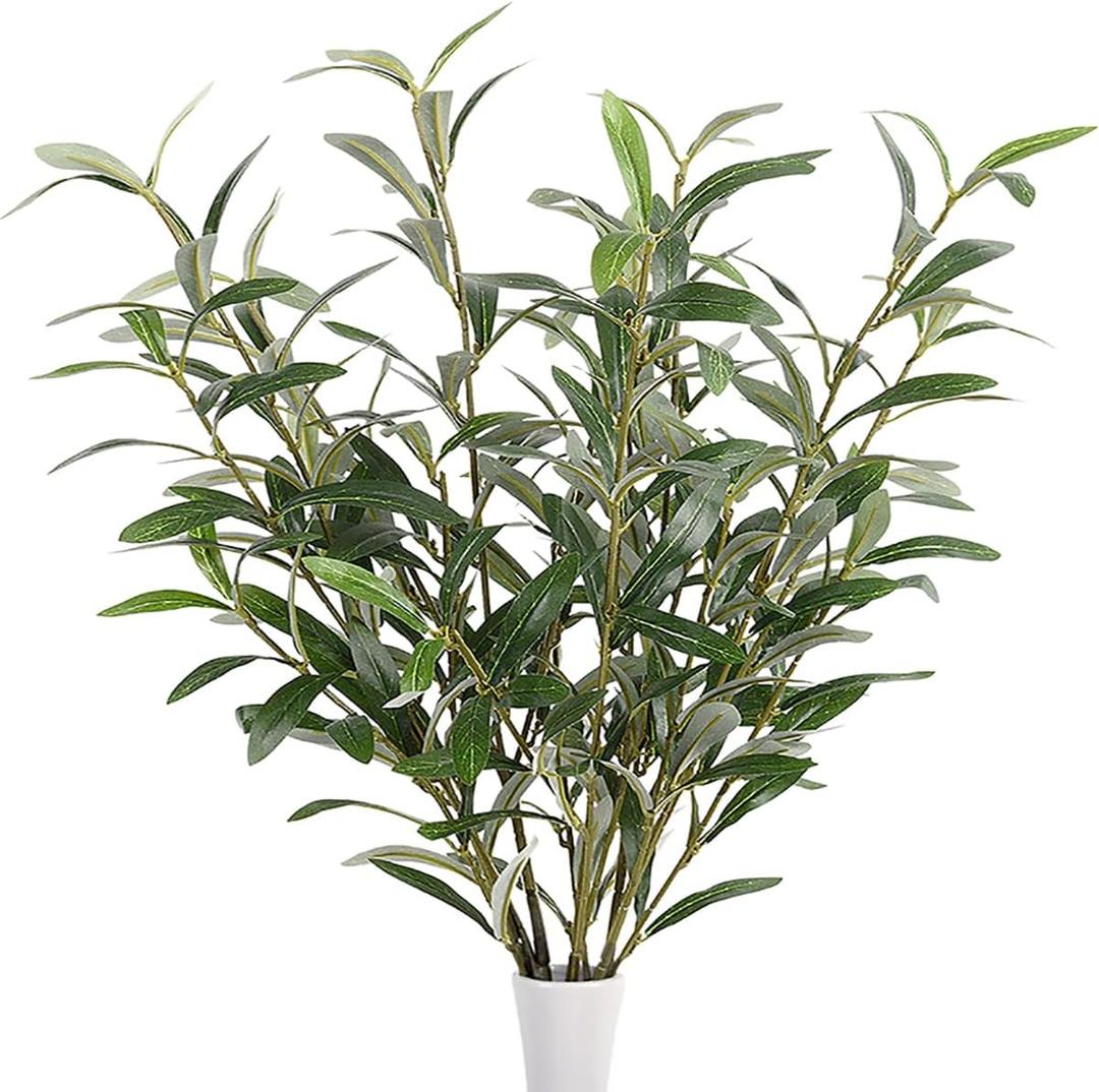 SzJias Olive Branches for Vases Faux Olive Branch Fake Olive Tree Branches Olive Stems for Vase(5 Branches)
