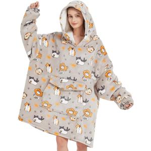 Wearable Blanket Hoodie for Adult,Oversized Sherpa Fleece Blanket Hoodie for Women Men,Cat Wearable Blanket Hoodie for Adult,Oversized Sherpa Fleece Blanket Hoodie for Women Men,Cat