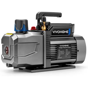 VIVOHOME 1 HP 9.6 CFM 2 Stage A2L HVAC Vacuum Pump, Sparkless Motor for R32 R1234yf R454B R134a R22 R410a Systems, Auto AC Vacuum Pump for Air Conditioner Resin Degassing with Oil Bottle