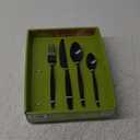 Matte Black Silverware Set, Bysta 20-Piece Stainless Steel Flatware Set Cutlery Set Service For 4, Satin Finish, Dishwasher Safe, Nice Gift Box