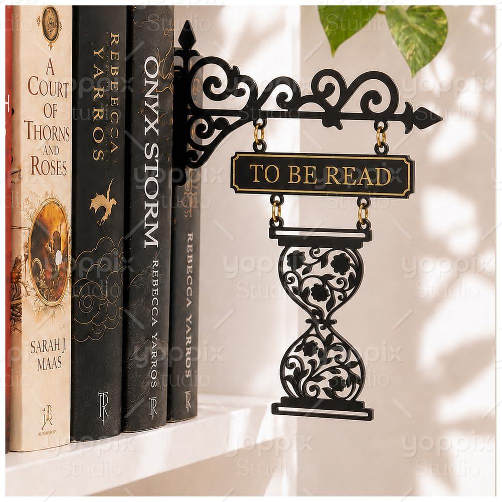 YOPPIX Book Nook Tavern Signs, BookShelf Decor, Tavern Style Bookish Decor for Book Nook, Gifts for Booklovers/Reader/Women (TO BE READ)