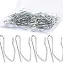 1.2 Inches Curtain Hooks, Sopito 58pcs Metal Drapery Pin and Hook for Door Window Shower Curtain, Silver White