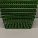 Sandmovie Plastic Weave Storage Baskets for Kitchen Bathroom, Green, 6 Packs