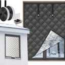 Window Insulation kit for Winter,Max Adjustable to 67 * 59",3 Layer Thickened Heat-Insulating Window Cover,Velcro Curtains for Cold Blocker for Window is Suitable for Any Windows in attics,Rooms,RVs