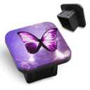 Tnomchey Purple Butterfly 2 Receiver Hitch Cover Magical Mystical Glowing Fairy Tale Shin Soft Rubber Protects Hitch Tube Rear Trailer Hitch Cover Universal Fits 2" Receivers for Men Women