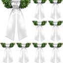 12PCS Wreath Sash for Front Door, 59.1'' Blank Wreath Sash Accessories Embroidery Plain Blanks for Embroidery Monogram Party Farmhouse Indoor Outdoor Wedding Decor