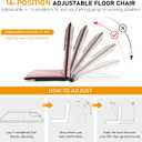 Floor Chair with Back Support 14-Position Adjustable Floor Chair Portable Ground Seating for Adults & Kids Foldable Meditation Seat with Japanese KOYO Bearings & Washable Linen Cover (Coffee)