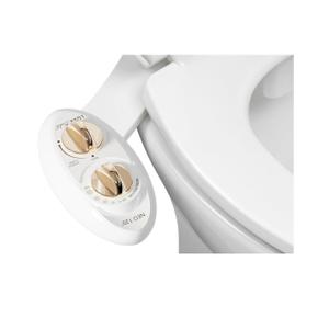 LUXE Bidet NEO 120 - Single Nozzle, Self-Cleaning, Non-Electric Bidet Attachment for Toilet Seat, Adjustable Water Pressure, Rear Wash (Gold)
