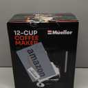 Mueller 12-Cup Drip Coffee Maker - Borosilicate Carafe, Auto-Off, Reusable Filter, Anti-Drip, Keep-Warm Function, Clear Water Level Window Coffee Machine, Kitchen Essentials & Accessories (Black)