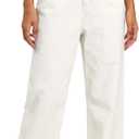 Jeans Women High Waist Wide Leg Baggy Jeans Boyfriends Stretch Denim Pants White, 4 (White)