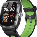 Smart Watch for Boys Girls with Sleep | Health | Activity Tracker, Games, Alarm, IP68 Waterproof Kids Fitness Watch with Pedometer, Family Account, Toys Gifts for Kids Aged 4-16 (Green/Jet Black)