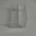STORi SimpleSort 6-Piece Stackable Clear Drawer Organizer Set | 9" x 3" x 2" Rectangle Trays | Narrow Makeup Vanity Storage Bins and Office Desk Drawer Dividers | Made in USA