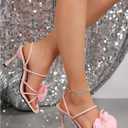 MakeMeChic Women's Open Toe Floral Kitten Heels Flower Summer Beach Sandals Pink 6.5