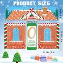 3 Pcs 157" Large Christmas Gingerbread Classroom Door Decorations Christmas Gingerbread House Party Porch Banner Front Door Cover Xmas Background for Office Decorations Photo Background