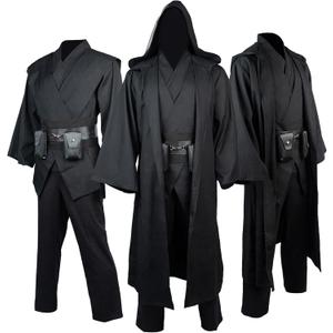 Men's Costume Robe Adult Male Tunic Costume Hooded Uniform Full Set Halloween Cosplay Cloak (XX-Large)