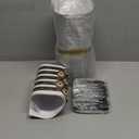 60 Pack 10oz Mini Cake Pans with Lids, Spoons, Stickers - Disposable Square Brownie Baking Cups - Individual Small Aluminum Foil Loaf Tins for Muffin, Ramekins, Cupcake - Catering, Gift, Gold