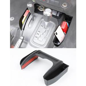 Savadicar GT-3 JK Shifter Storage Box, Gear Shift Console Side Tray Organizer for 2011-2018 Jeep Wrangler JK JKU, Interior Accessories, Reserved USB Charger Extender Slot, Black