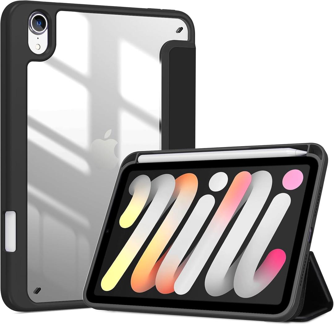 ProCase Smart Case for iPad mini 7th(A17 Pro) 2024 / Mini 6th Generation 8.3" 2021, Protective Cover with Pencil Holder for iPad mini 7 6 8.3 Inch (A2993 A2995 A2567 A2568 A2569) -Black