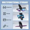 2 x Veharvim One-Handed-Operation Sunglasses Holder for Car, Visor Sunglass Holder Clip, Car Accessories Interior, Universal Fit Silicone Padded Visor Sunglass Holder Car, Unmatched Durability (1 Pack)