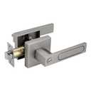 NCSEN Fancy Door Handles for Privacy Bathroom and Bedroom, Keyless Door Lock with Handle, Matte Satin Nickel Door Knobs Interior, Heavy Duty Ellipse Slot Door Levers, 6Packs