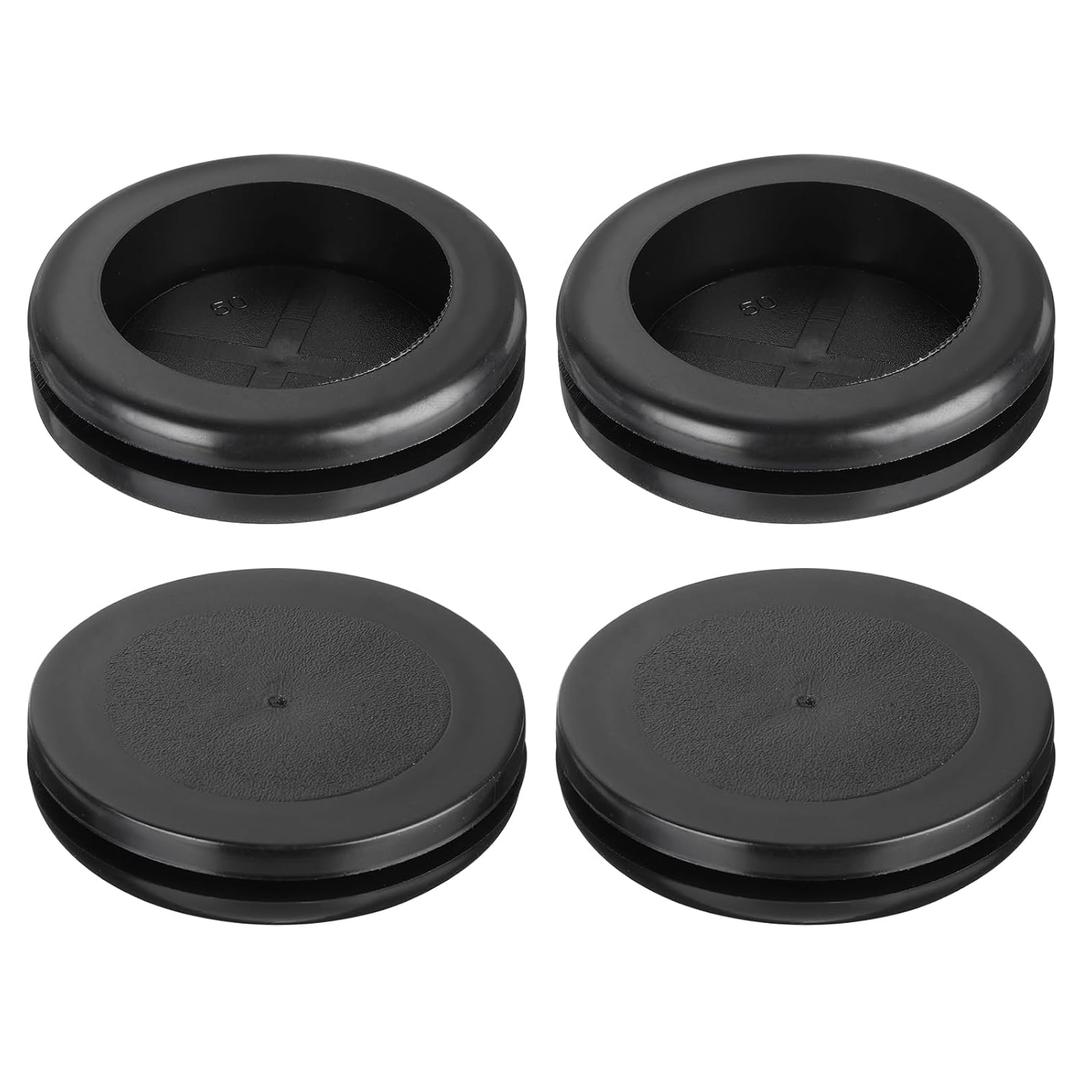 uxcell 6Pcs Rubber Grommets 2" (50mm) Drill Hole, 1-3/4" (42mm) ID Double Sided Hole Plugs Ring Gasket for Firewall Cable Wire Protecting, Black