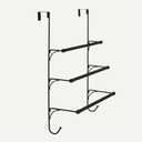 Amazon Basics Over-the-Door Towel Rack with Hooks, 19.3W x 6.6D x 24.8H inch, Black
