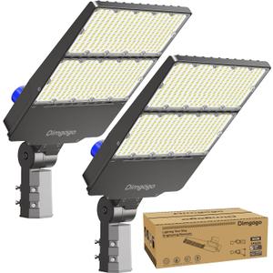 LED Parking Lot Light 300W, UL Listed 45,000LM 6500K Light with Dusk to Dawn Photocell, Adjustable Slip Fitter Mount, IP66 Waterproof, Commercial LED Area Security for Parking Lot, Roadway, 2 Packs