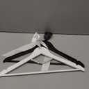 FillTouch 2 Pack Bride and Groom Wedding Hanger Set with Ribbon Bow Wooden Dress Suit Hanger Gift for Wedding Bridal Party Photo Decor(Black and White,Classic)