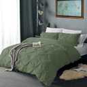 Pinch Pleated  1 Bed Sheet 90"x102". 1 Mattress Cover 60"x80"x14". Duvet Measures 84"x 82", 1 Pillow Case, Sage Green