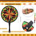Roowest 50 Pcs African Plastic Fans 5 Styles African Party Favors Bulk Round Handheld Fans for Women Summer Wedding Birthday Party Gifts Community Supplies