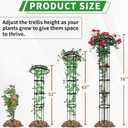 2 Pack Umbrella Top Trellis for Climbing Plants, 76 Inch Tall Adjustable Plant Support for Outdoor Indoor Garden, Sturdy Metal Core with Plastic Coating, Black
