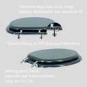 Round Toilet Seat Wood Toilet Seat Prevent Shifting with Zinc Alloy Hinges American Standard Size Toilet Seat Easy to Install also Easy to Clean(Round,Sparkling Black)