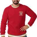 FOCO Men's Standard NFL Logo Sherpa Crewneck Sweater, Team Color (Red)