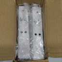 4 Pcs White Table Leg Extenders - Adjustable, Metal Square Folding Leg Risers, Raise Table Height 3.5"/5.5" (Inner Diameter 1.35")