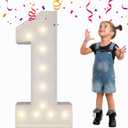 3FT Light Up Numbers, Mosaic Number for Balloons, Giant Marquee Numbers, Mosaic Balloon Number 1 for 1st Sweet 16th Birthday Baby Shower Decorations, Anniversary, Wedding Party Decor