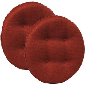 Klear Vu Omega Gripper Non-Slip Tufted Round Barstool Cushion for Dining Rooms, Cafes, Bars and Restaurants, 14 Flame Red 2 Pack