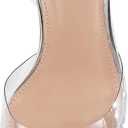 Clear Heels For Women,Crystal Rhinestones Slingback Wedding Shoes,Pointed Toe High Heel Womens Sandals, US 10