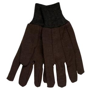 MCR Safety 7100 Jersey Cotton/Polyester Clute Patterns Men's Gloves with Jersey Knit Wrist, Brown, Large, 3 Pair