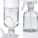 2 Pack 360 Glass Spray Bottles with Silicone Sleeve, 16 oz Empty Refillable Containers with Adjustable Spray Nozzles, Spray Bottles for Hair, Cleaning Solutions and Plants White