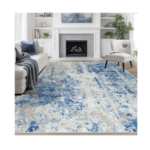 8x10 Area Rugs for Living Room Rug Washable: Abstract Large Rug for Dining Room Bedroom Carpet Non Slip 8 by 10 Indoor Modern Nursery Home Office Blue Grey White