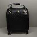 VH&GRED Luxury Carry on Luggage with Wheels Leather Suitcase 16-Inch Lightweight Travel Small Suitcase Diamond Stitching