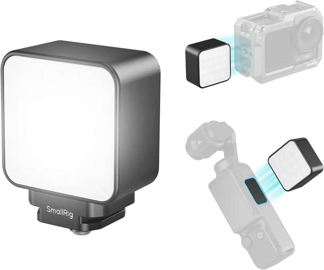 SmallRig Magnetic Mini LED Video Light for Action Cameras, 3000K-6000K, 500mAh Battery, for DJI OSMO Action 6/5 Pro/4/Pocket 4/3/Nano, for GoPro Light, for Insta360 Ace Pro2, for Xtra Muse- 5446